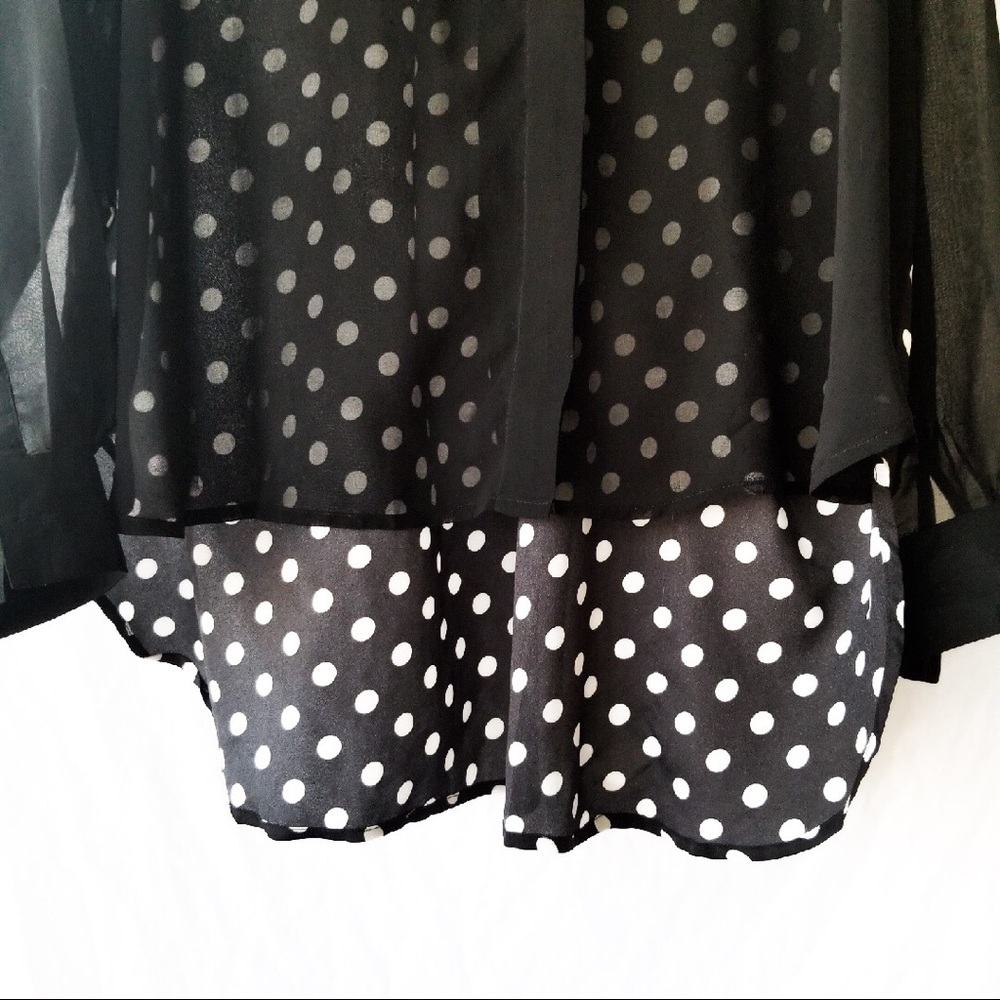 MINKPINK | sheer | polka dot | black and white | M - Picture 4 of 7